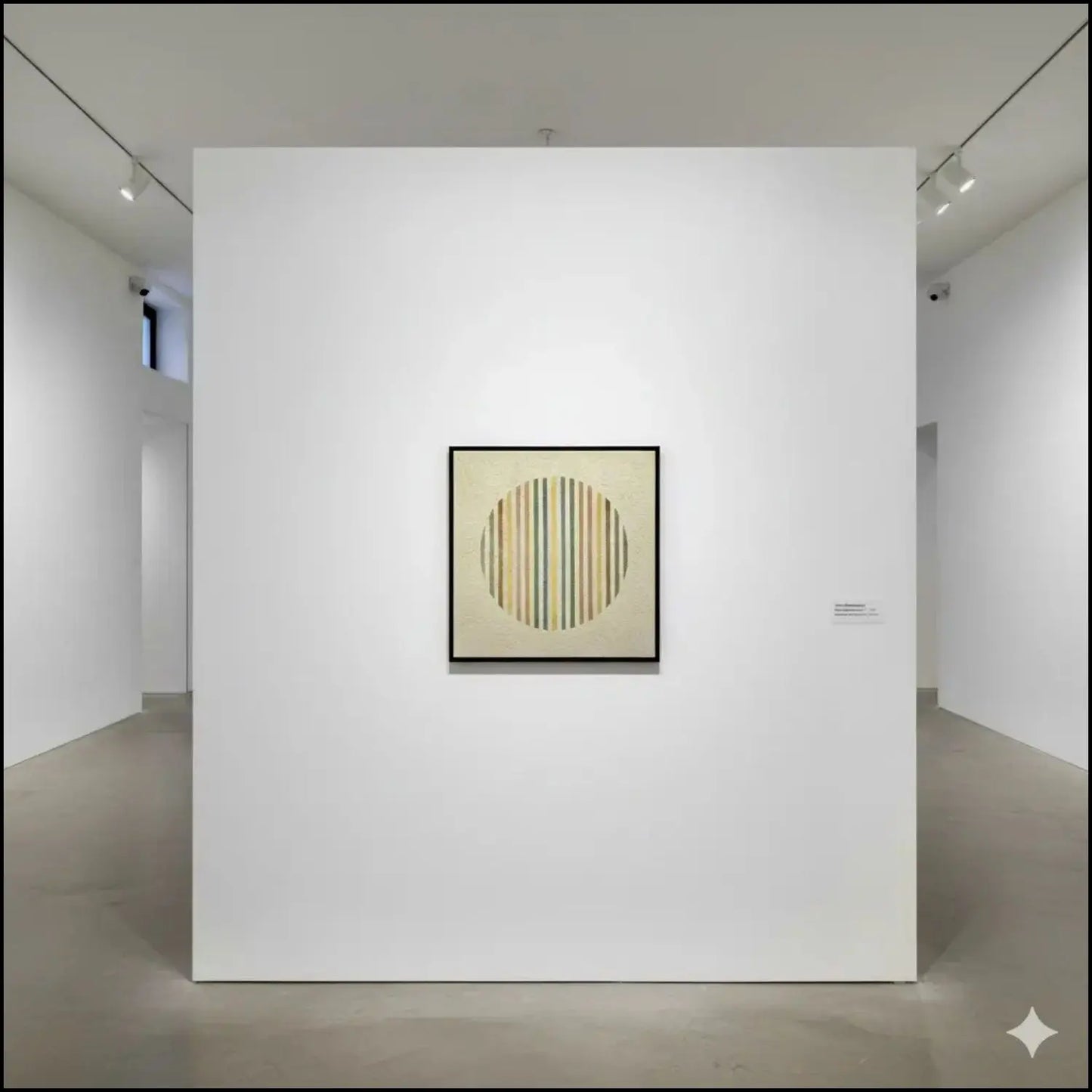 Opera "Grammature di colore" (1976) di Elio Marchegiani. Intonaco e tecnica mista, 75x75 cm. 17 grammature. Esposta in Galleria Antonio Damiani.