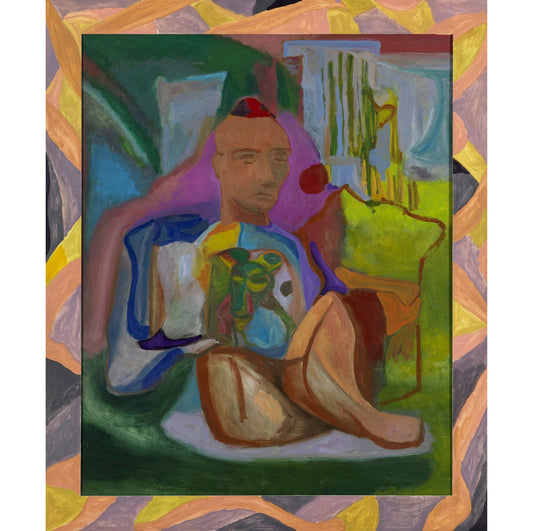 Sandro Chia, Uomo seduto con cane e cappello, 1989 – Opera della Transavanguardia italiana | Galleria Antonio Damiani