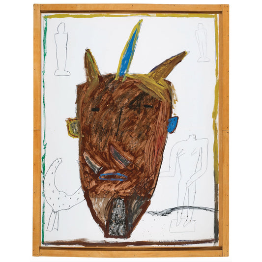 Opera di James Brown, Mask 1983 - olio e grafite su cartoncino - Collezione Galleria Antonio Damiani