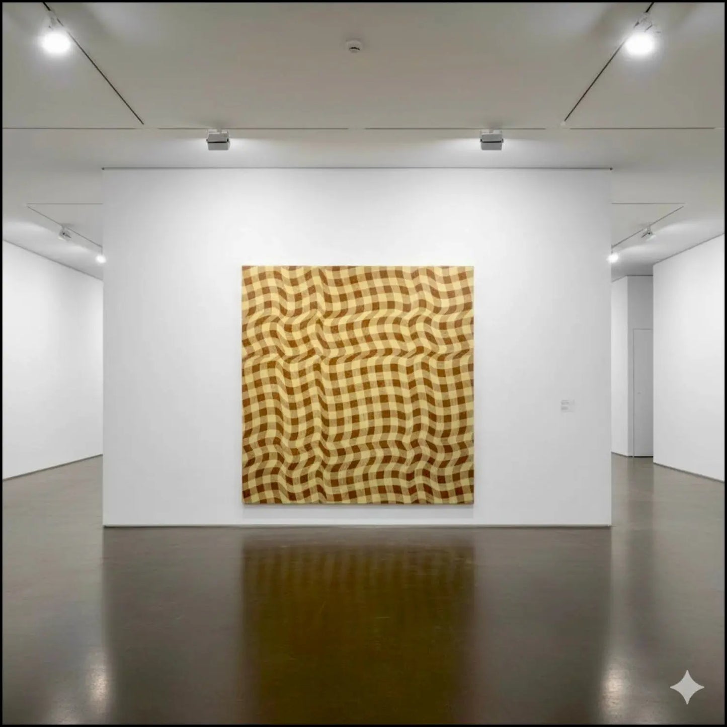 Importante opera "Untitled" (1986) di Peter Schuyff. Acrilici e matita su lino, 190x190 cm. Esempio di pittura ottica e cromatica degli anni Ottanta. Galleria Antonio amiani.