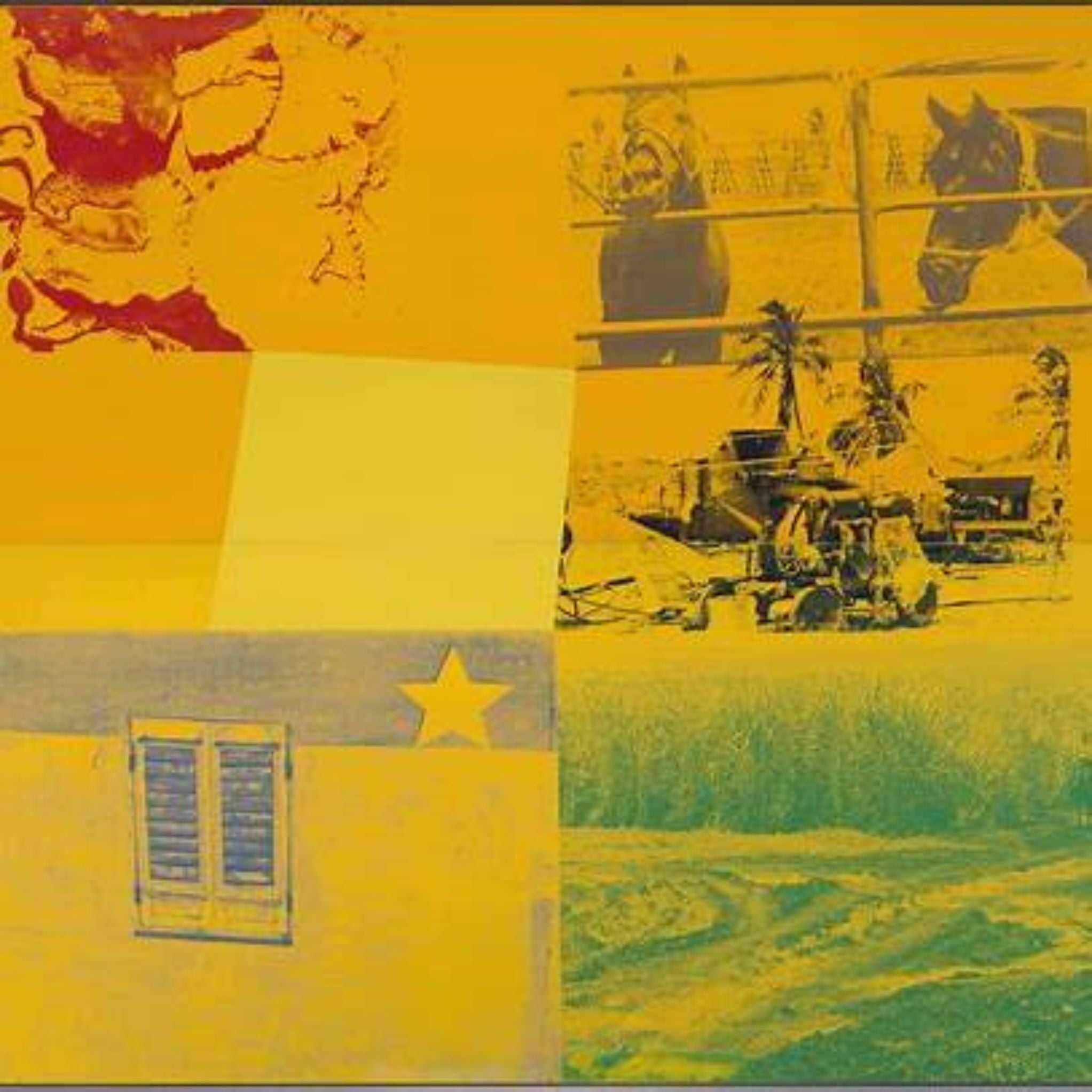 Robert Rauschenberg, Barge (1962–63) – grande silkscreen painting esposto al Guggenheim New York per il centenario, segnalato dalla Galleria Antonio Damiani