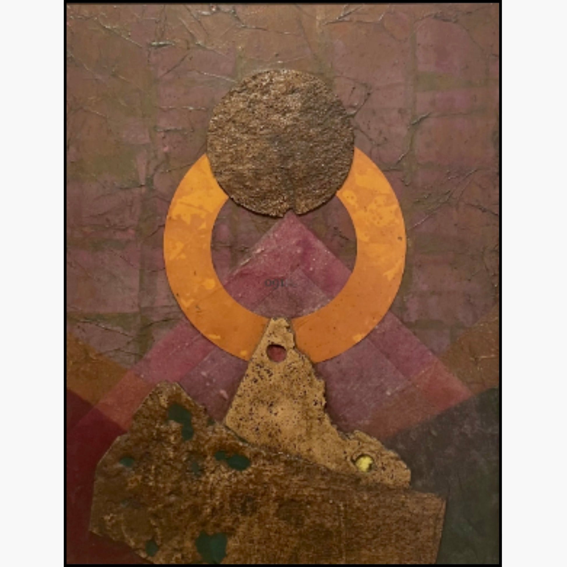 Opera di Roberto Crippa - Senza titolo - 1970 -  collage e sughero su tavola - Collezione Galleria Damiani