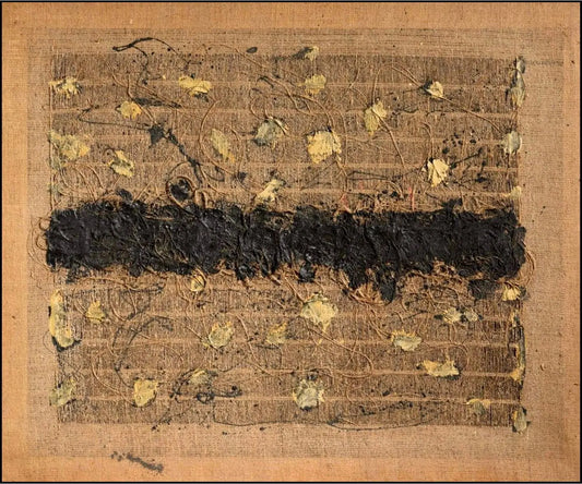 Senza titolo. Artista: Salvatore Emblema
Dettagli dell'opera: Anno: 2004
Tecnica: terre colorate e lapillo su tela di juta detessuta Dimensioni: 140 x 170 cm. Galleria Antonio Damiani.