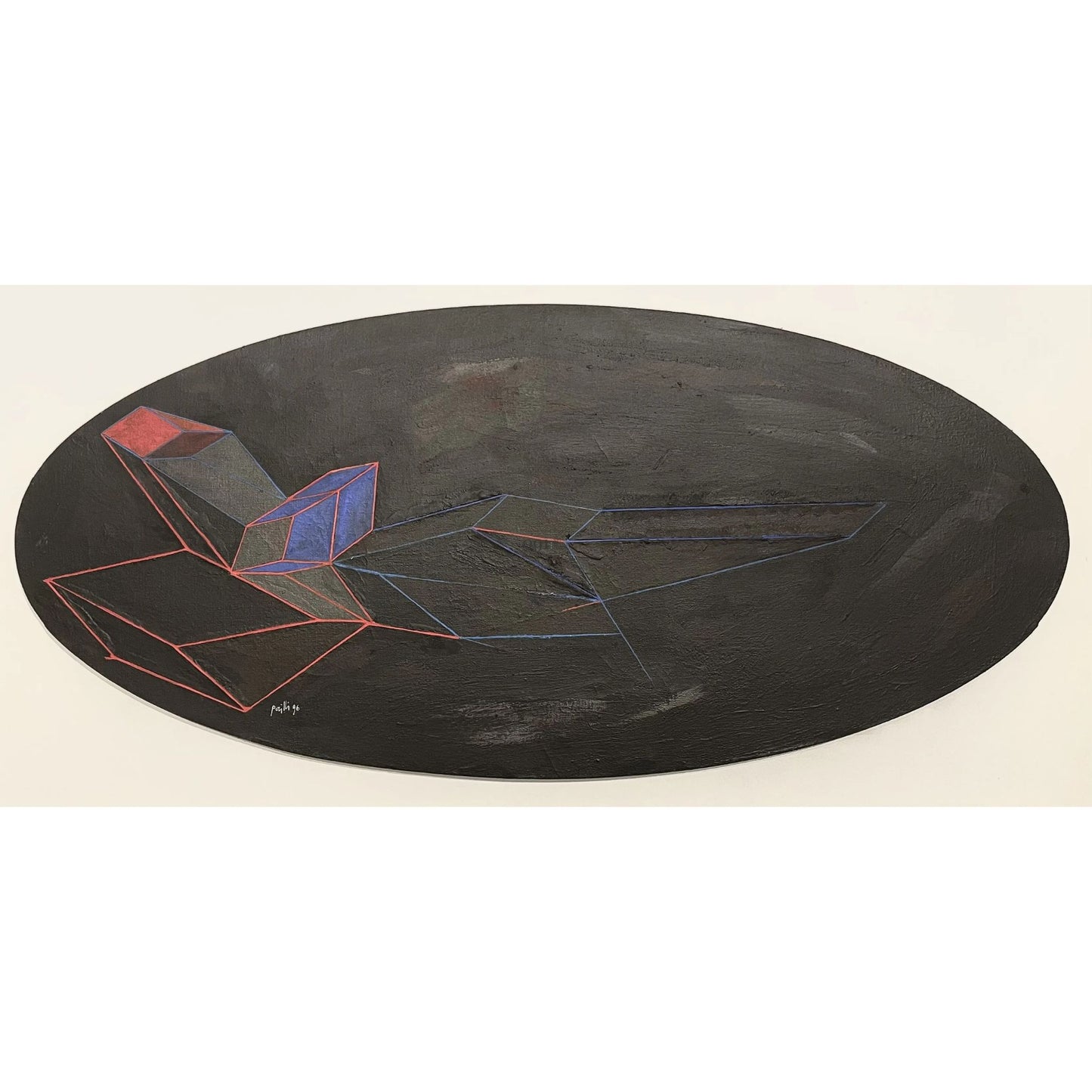 Achille Perilli – Gioco Stregonesco, 1996 – tecnica mista su tela, astrattismo geometrico, ciclo Le Trasparenze | Galleria Antonio Damiani