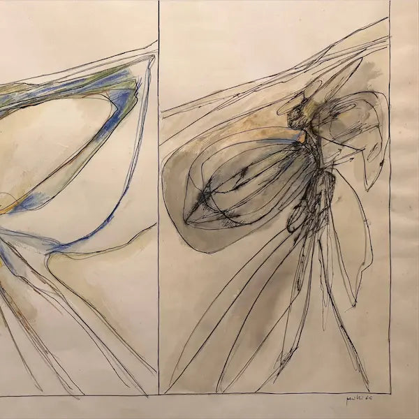 Dettaglio dell’opera Senza titolo, 1965 di Achille Perilli, ciclo dei Fumetti.
