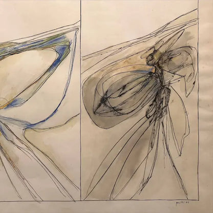 Dettaglio dell’opera Senza titolo, 1965 di Achille Perilli, ciclo dei Fumetti.
