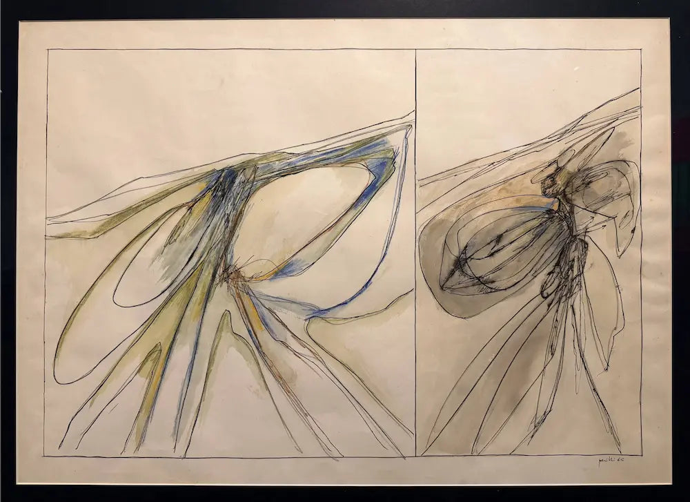 Achille Perilli, Senza titolo, 1965, tecnica mista su carta, ciclo dei Fumetti
