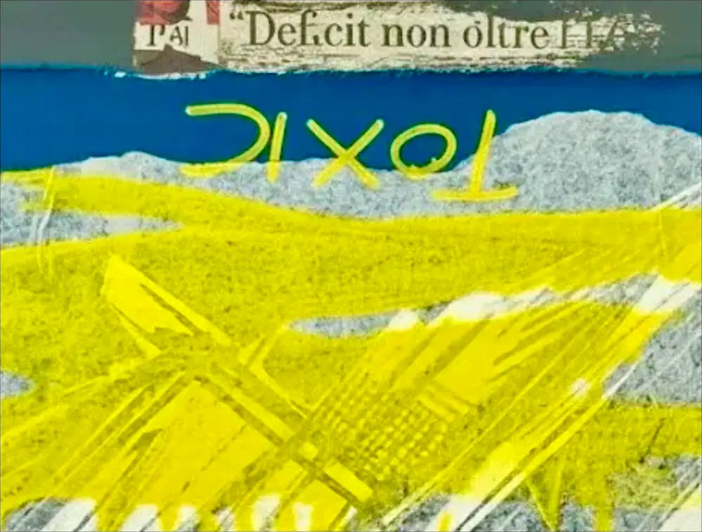 Dettaglio opera AGN D34 Gallingani tecnica mista giallo nero toxic