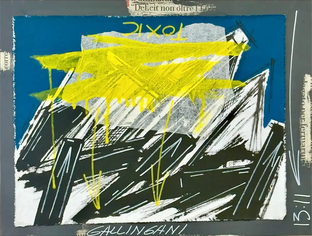 Albero Gallingani opera AGN D34 2017 tecnica mista su tavola 45x59 cm