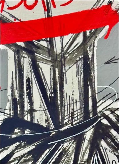 Dettaglio opera AGN 897W Gallingani tecnica acrilico e carta su tavola