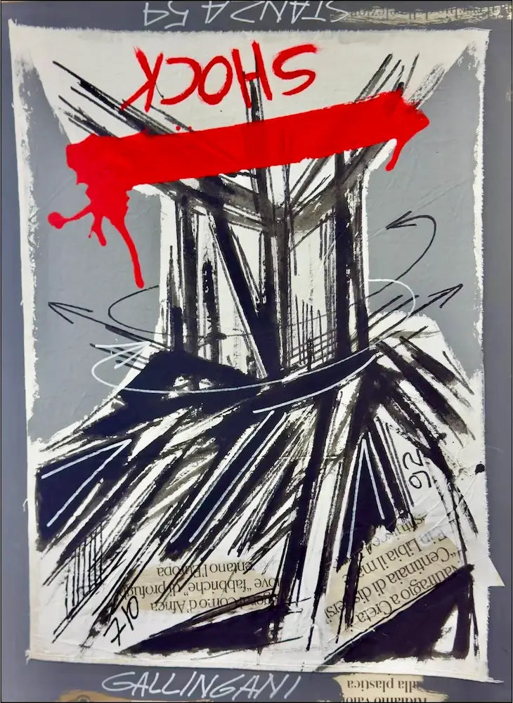 Albero Gallingani opera AGN 897W 2017 acrilico carta su tavola 50x70 cm