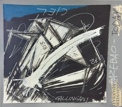 Alberto Gallingani opera AGN S 17 2017 acrilico carta su tela 70x80 cm.