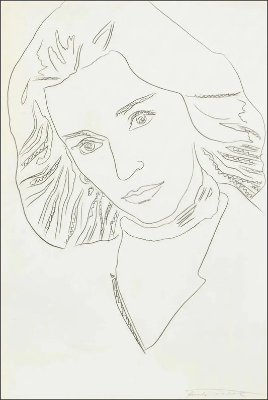 Andy Warhol, K.K. Auchincloss-Larkin (1976), disegno originale a grafite su cartoncino con certificato Fondazione Warhol.