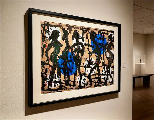 Opera di Helmut Middendorf - Die Strasse (1990) - tecnica mista e smalti su cartoncino - Collezione Galleria Antonio Damiani. Un capolavoro del Neo-espressionismo tedesco. Esposizione in Galleria.