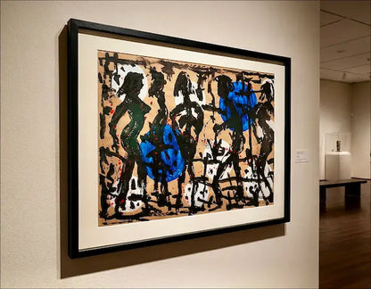 Opera di Helmut Middendorf - Die Strasse (1990) - tecnica mista e smalti su cartoncino - Collezione Galleria Antonio Damiani. Un capolavoro del Neo-espressionismo tedesco. Esposizione in Galleria.