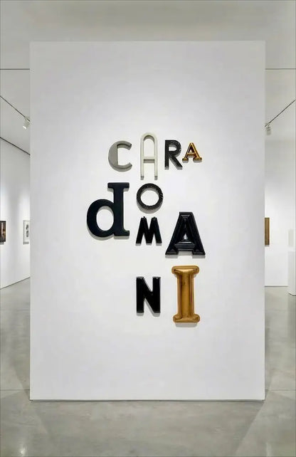 Installazione dell'opera Cara Domani di Jack Pierson negli spazi della Galleria Antonio Damiani