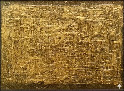 Opera storica "La tavola d'oro" (1960) di Elio Marchegiani. Tecnica mista su tavola, 70x100 cm. Esempio della ricerca materica iniziale dell'artista. Galleria Antonio Damiani.