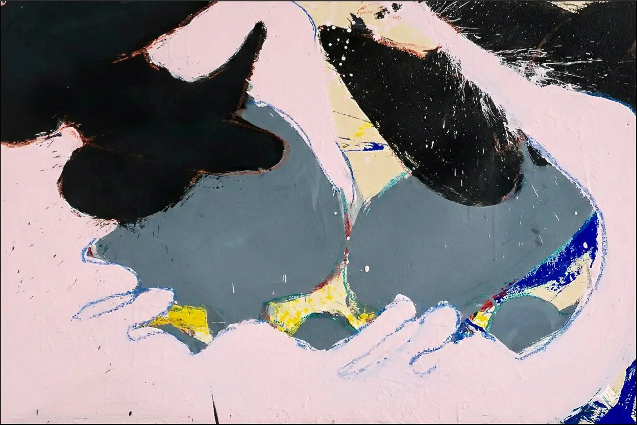 Norman Bluhm, "Sybill" (1973). Acrilici su tavola, 62x92 cm. Importante opera di Action Painting proveniente dalla Martha Jackson Gallery. Disponibile in Galleria.