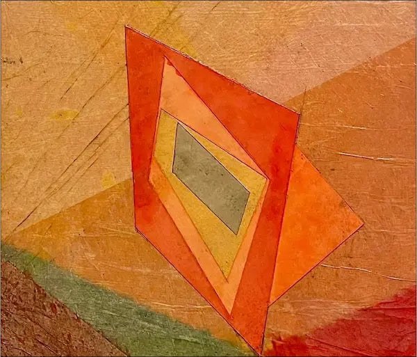 Dettaglio della superficie polimaterica in sughero dell’opera “Meteorite”, evidenza della ricerca plastica e della tensione materica tipica della produzione di Roberto Crippa negli anni Settanta.