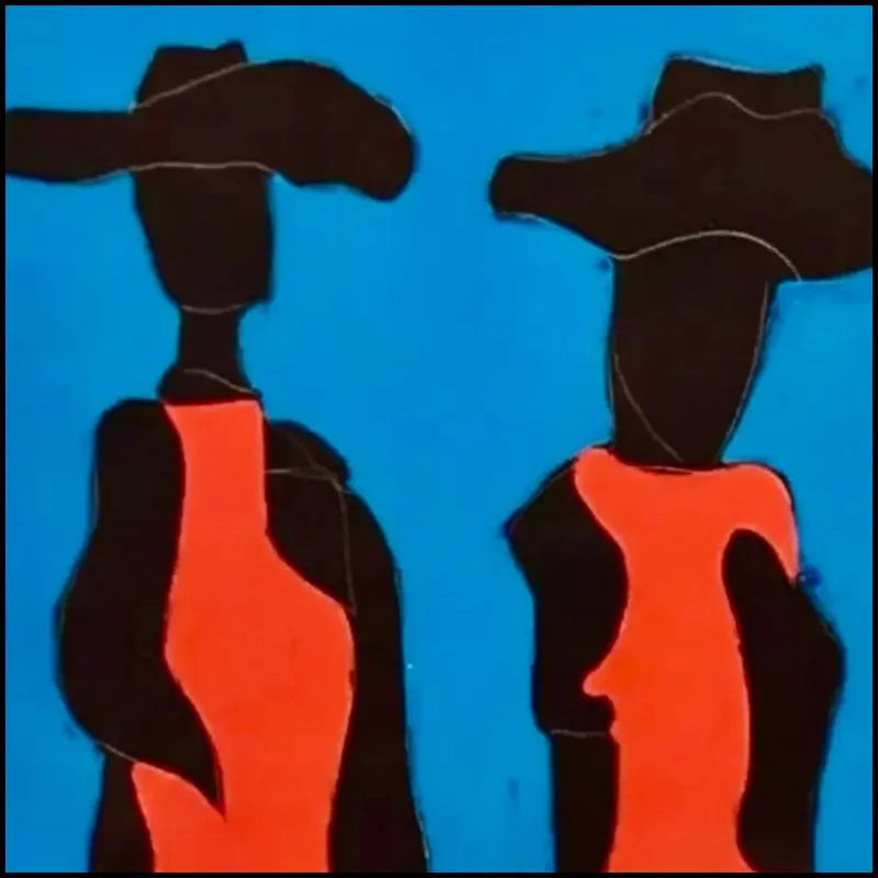 Dettagli di Tano Festa "I Guardiani" (1980). Acrilico su tela, 130x100 cm. Opera iconica degli anni '80, archiviata presso l'Archivio Franco Soligo. Esposta in Galleria Antonio Damiani.