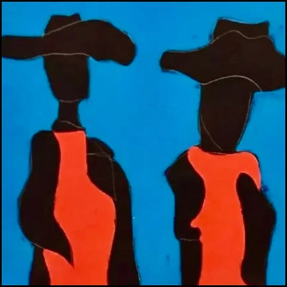 Dettagli di Tano Festa "I Guardiani" (1980). Acrilico su tela, 130x100 cm. Opera iconica degli anni '80, archiviata presso l'Archivio Franco Soligo. Esposta in Galleria Antonio Damiani.