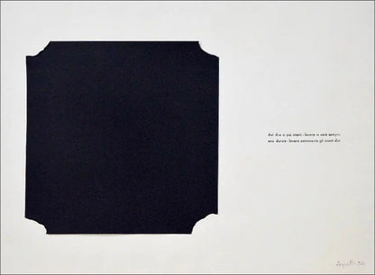 Vincenzo Agnetti, Dati due o più istanti – lavoro, 1972, composizione su cartoncino, collage e tecnica mista